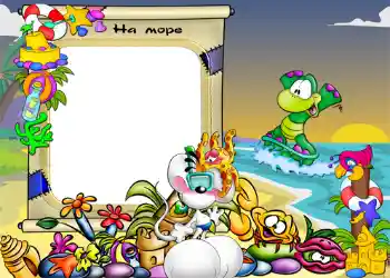 Napis na ramce: Na morzem