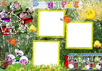 Napis na ramce: В парке Napis na ramce: В парке