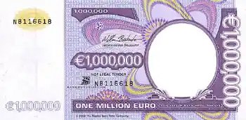 Napis na ramce: Миллион евро.