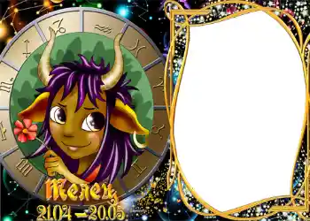 Efekt zdjęciowy z kategorii Znaki Zodiaku № 1304. Napis na ramce: Byk