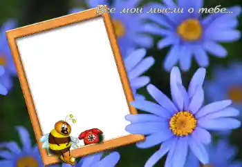Napis na ramce: Все мои мысли о тебе...