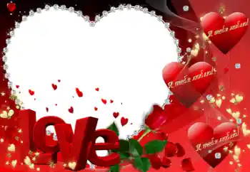Napis na ramce: Love. Я тебя люблю!
