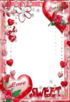 Napis na ramce: Love. Sweet.