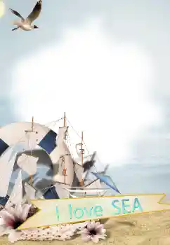 Napis na ramce: On the sea Napis na ramce: On the sea