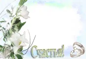 Efekt zdjęciowy z kategorii Ramki ślubne № 3558. Napis na ramce: Счастья!