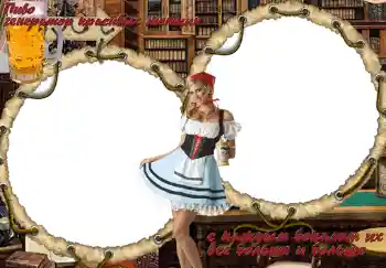 Napis na ramce: Пиво. Генератор красивых женщин.